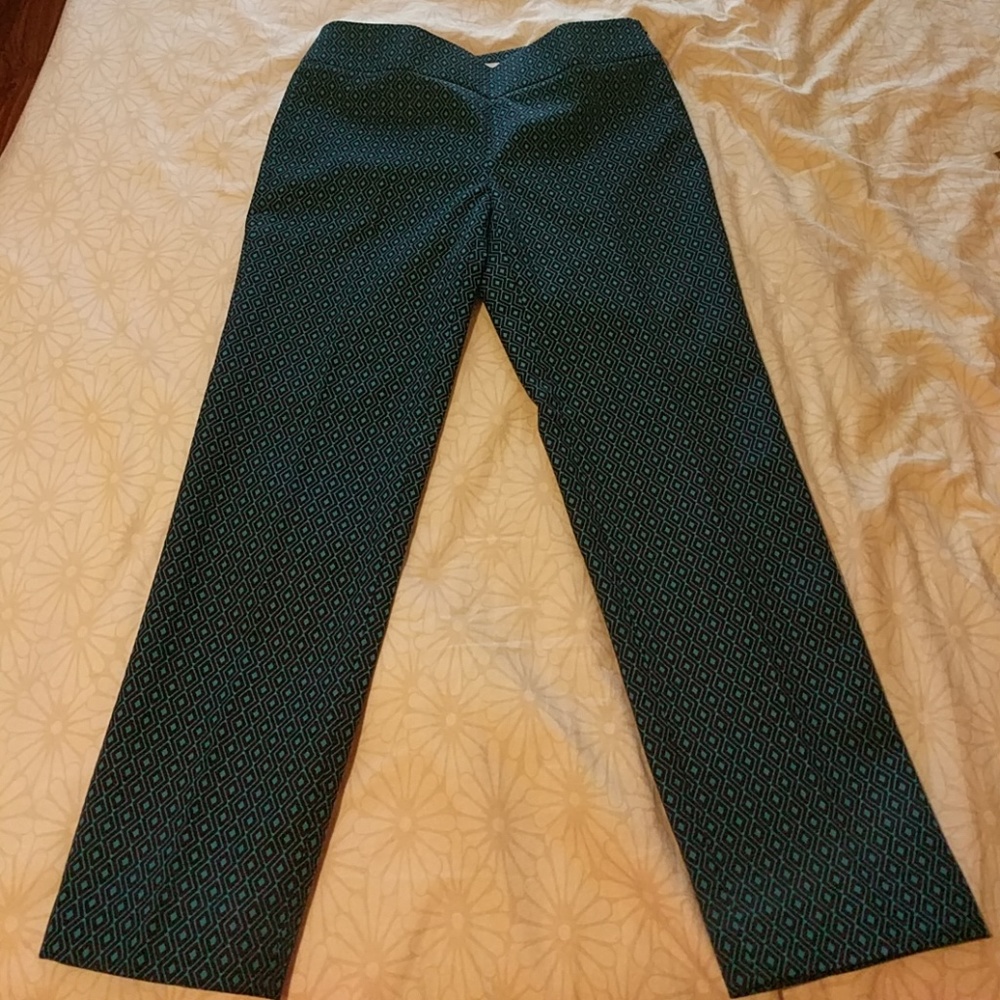Loft - blue and black printed dress pants